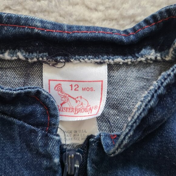 Vintage Buster Brown Bomber Denim Jacket 12M USA Nautical Sailboat Patchwork - Picture 5 of 10